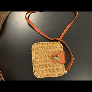 WICKER BASKET SQUARE PURSE
